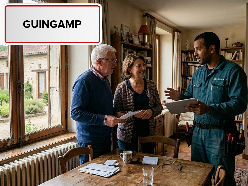 Installation de pompe à chaleur à Guingamp (22200) dans les Côtes-d'Armor